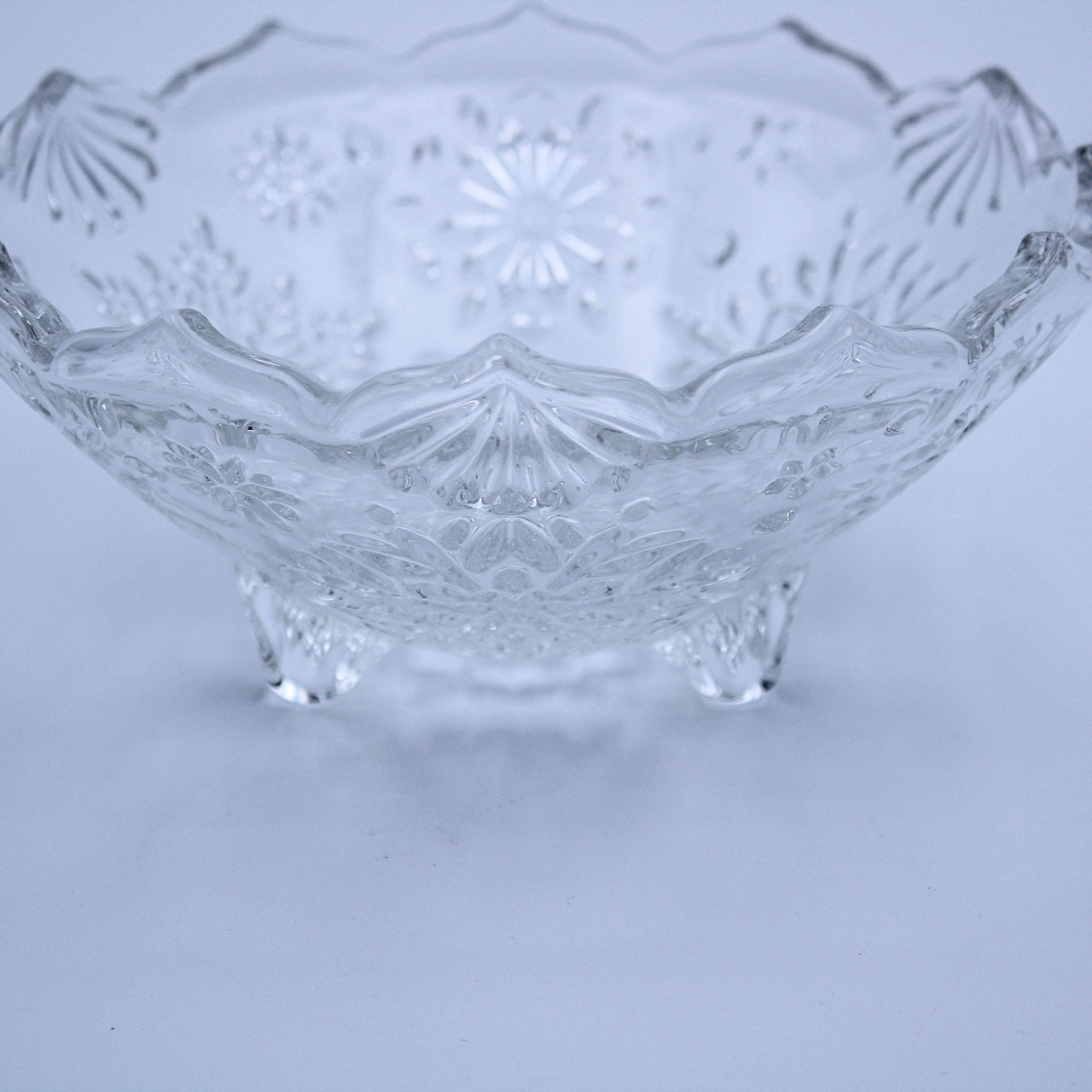 Mikasa Crystal Holiday Classics Footed Bowl with Snowflake Design