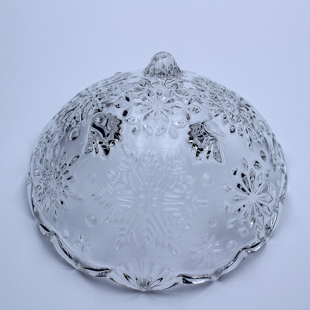 Mikasa Crystal Holiday Classics Footed Bowl with Snowflake Design