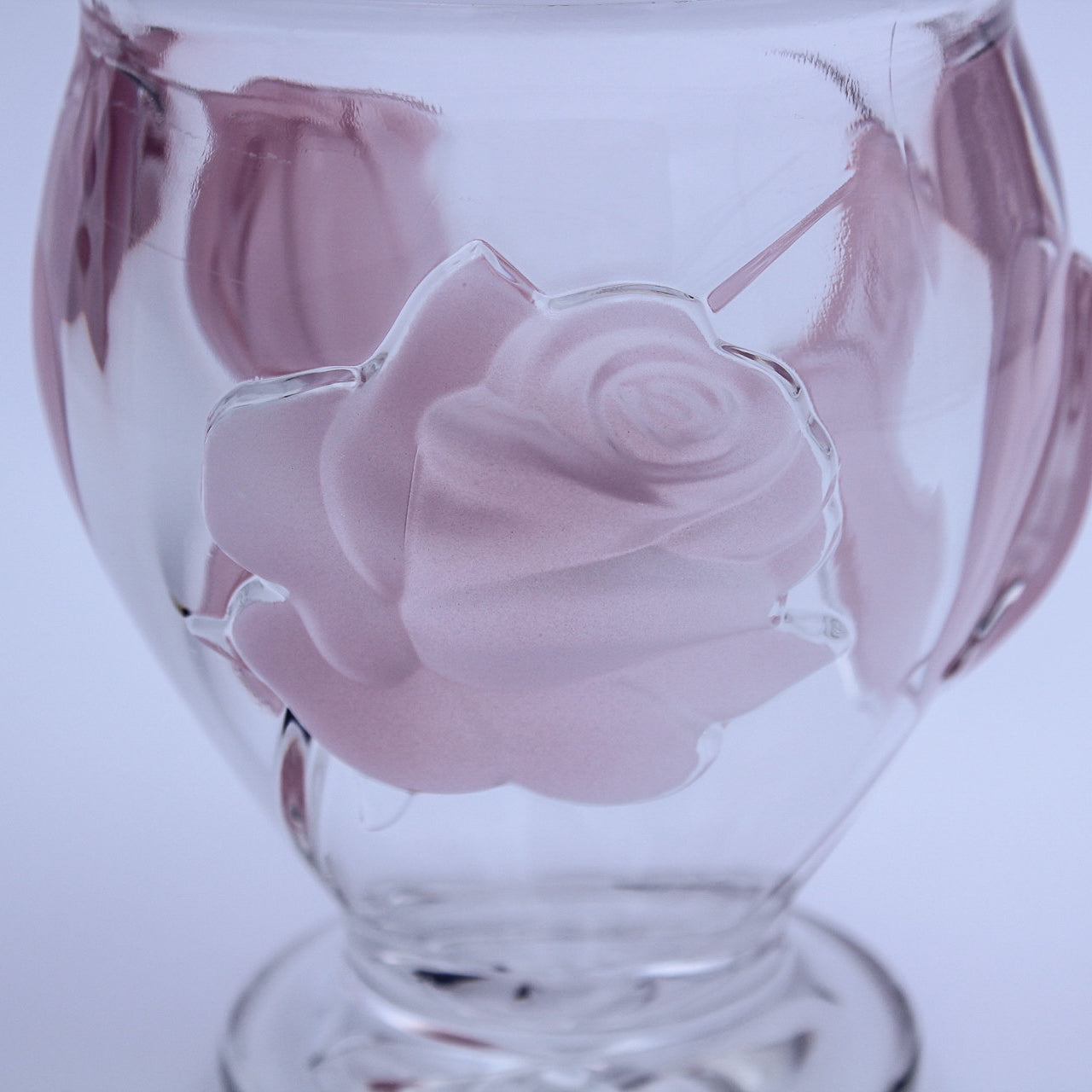 French Art Crystal Vase with Pink Frosted Roses by Teleflora