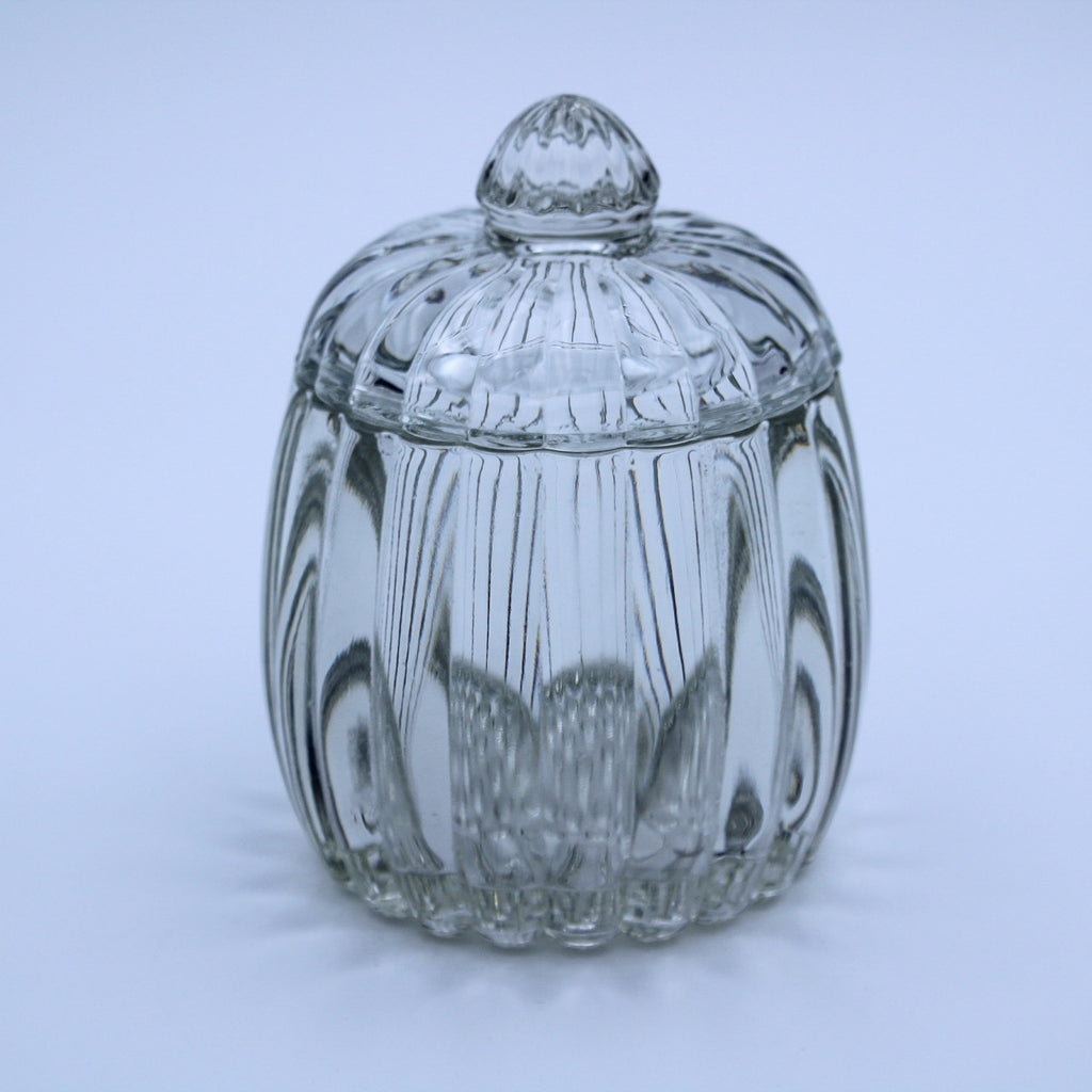 Vintage Jeannette Glass National Pattern Relish Candy Jar w/ Lid