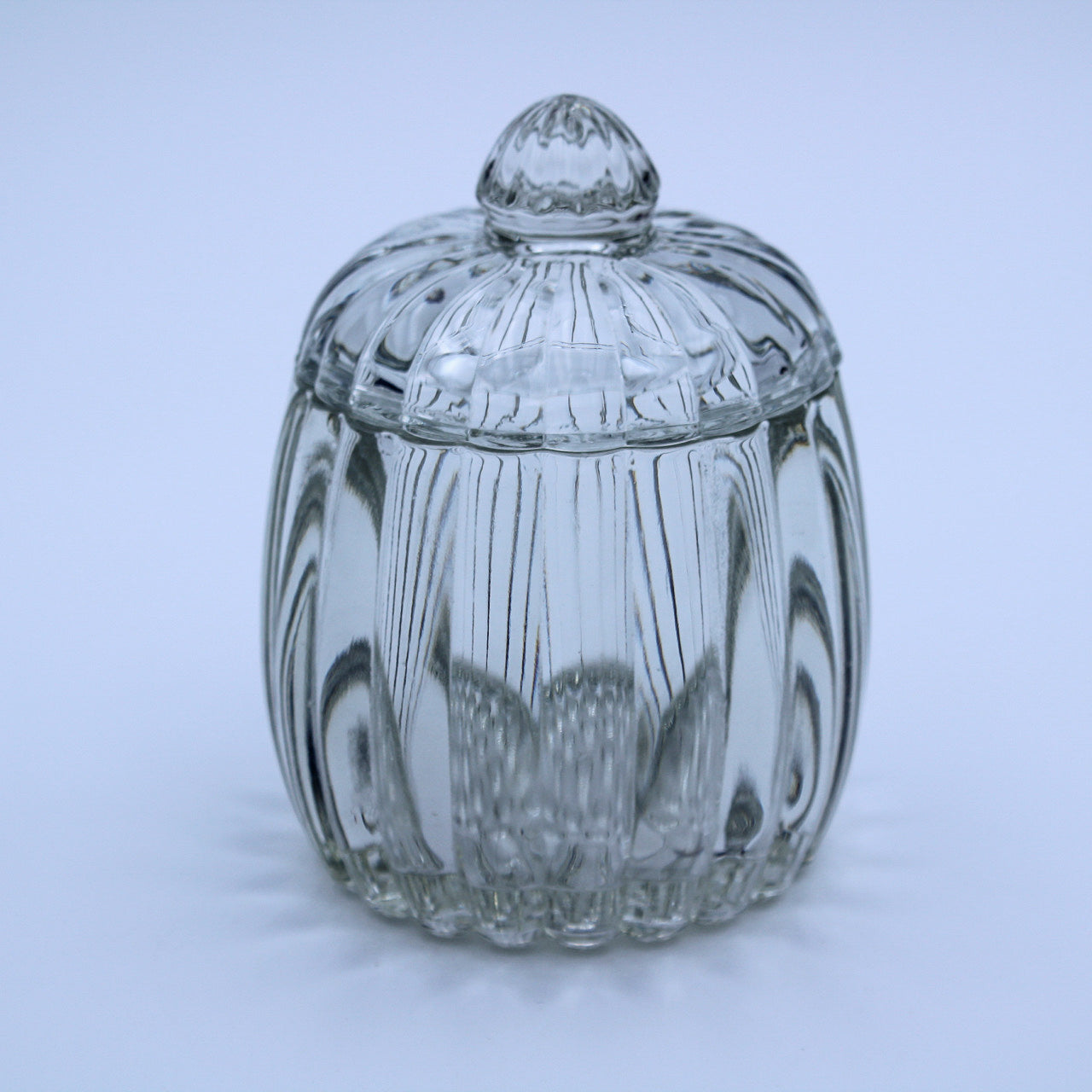 Vintage Jeannette Glass National Pattern Relish Candy Jar w/ Lid