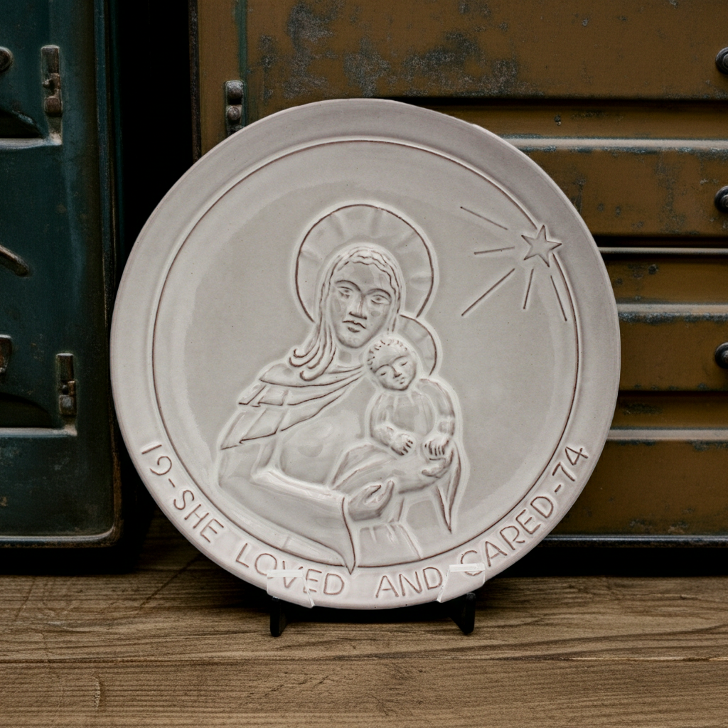 Frankoma 1974 Christmas Plate – She Loved and Cared by Joniece Frank