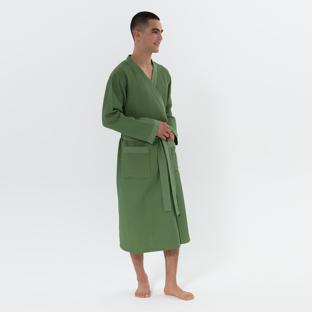 Men's Lightweight Kimono Waffle Spa Robe