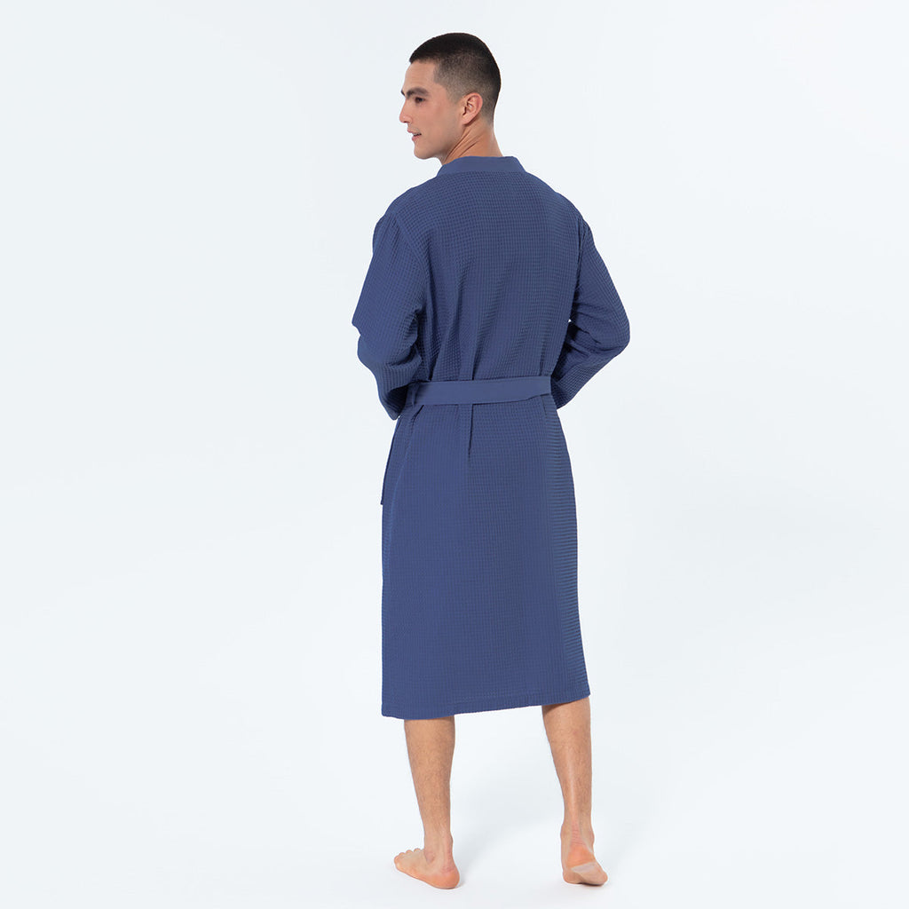 Men's Lightweight Kimono Waffle Spa Robe