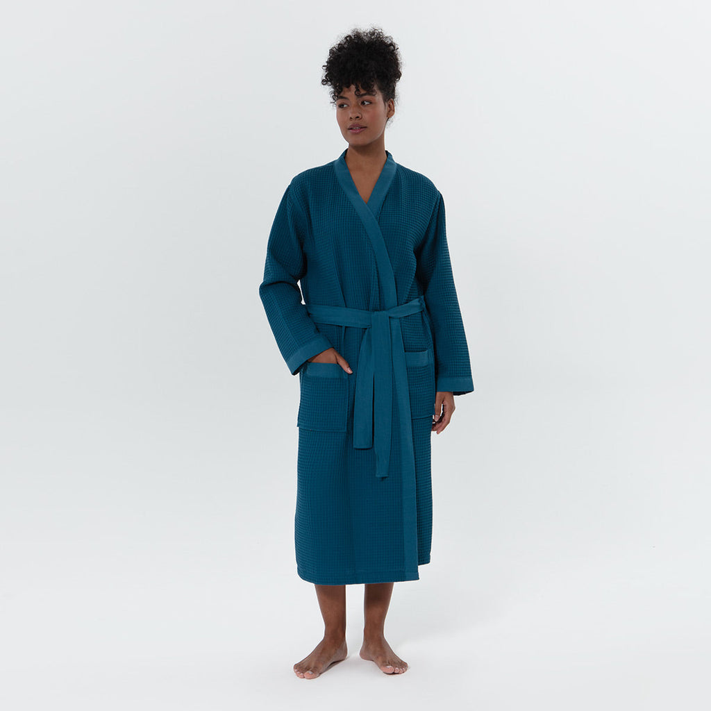 Women’s Lightweight Kimono Waffle Spa Robe