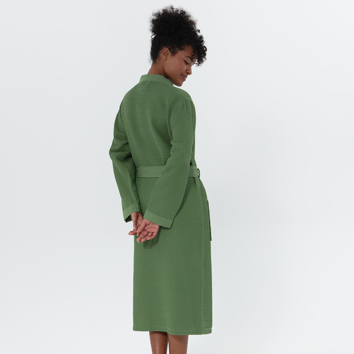 Women’s Lightweight Kimono Waffle Spa Robe