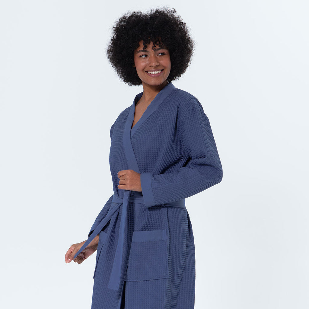 Women’s Lightweight Kimono Waffle Spa Robe