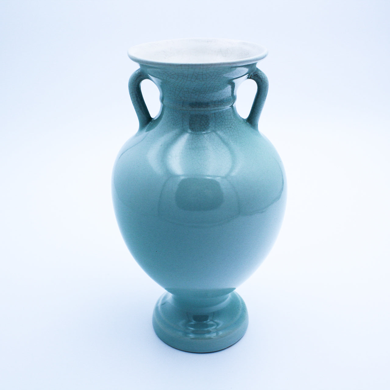 Vintage Coors Pottery Vase, Tall Pastel Green with White Interior