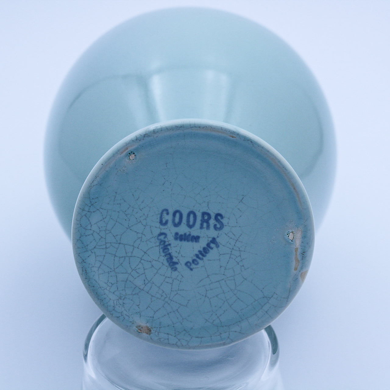 Vintage Coors Pottery Vase, Tall Pastel Green with White Interior