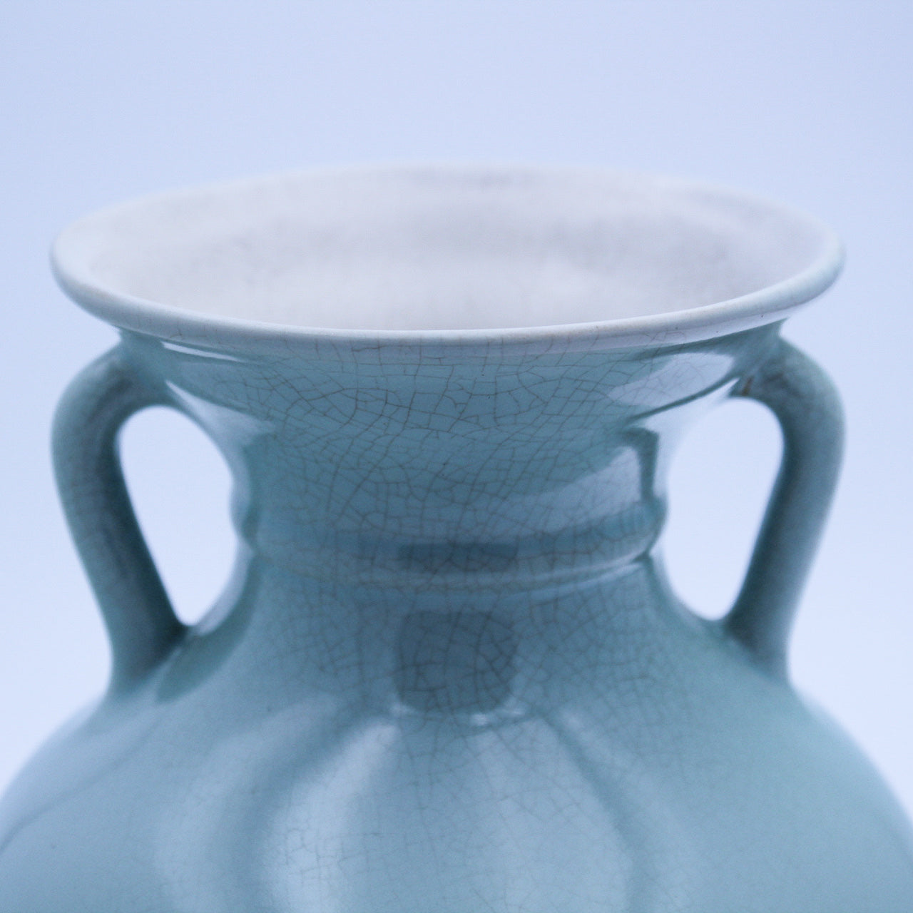 Vintage Coors Pottery Vase, Tall Pastel Green with White Interior